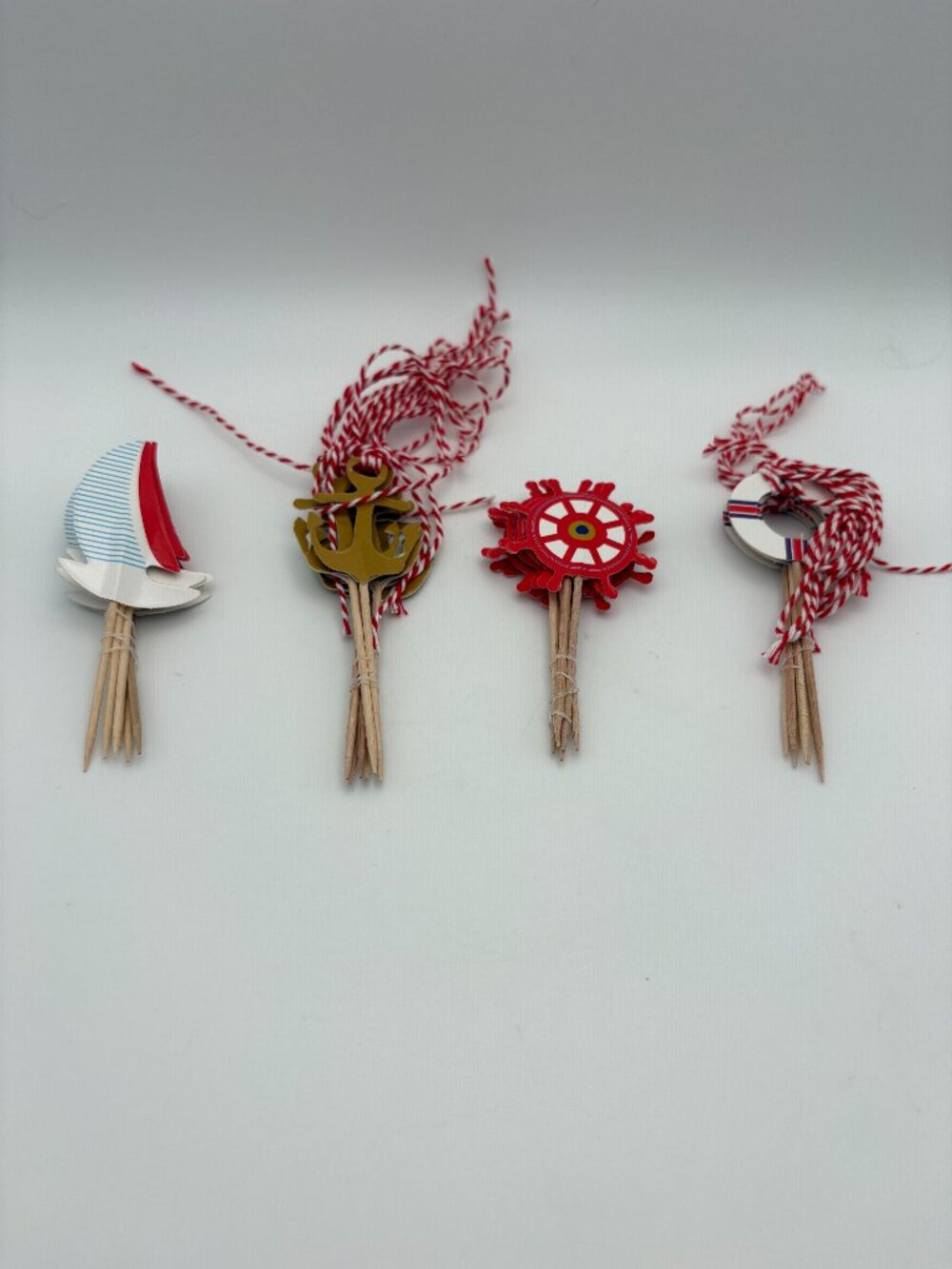 NWT Nautical Cupcake Toppers 24 PCS Red, Blue, White (SKU: 402MI)